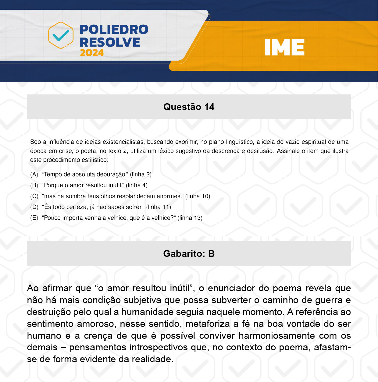 Questão 14 - 2ª Fase - 4º Dia - IME 2024