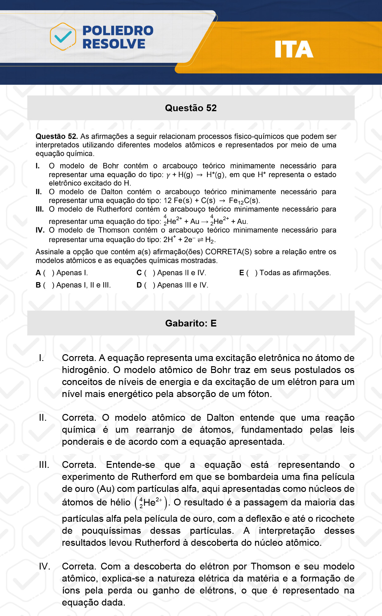 Questão 52 - 1ª Fase - ITA 2024