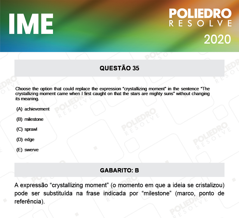 Questão 35 - 2ª Fase - Português/Inglês - IME 2020