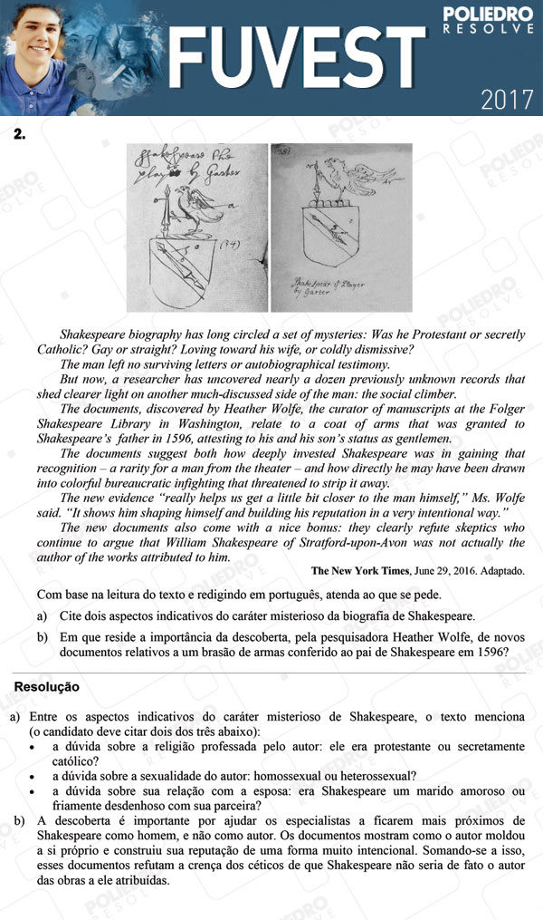 Dissertação 2 - 2ª Fase - 2º Dia - FUVEST 2017