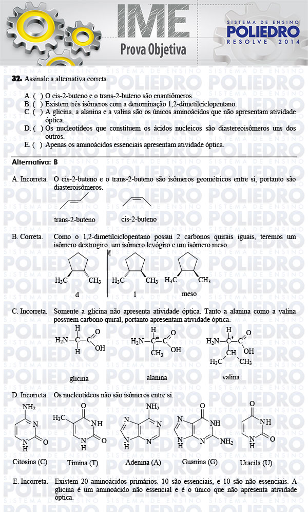 Questão 32 - Objetiva - IME 2014