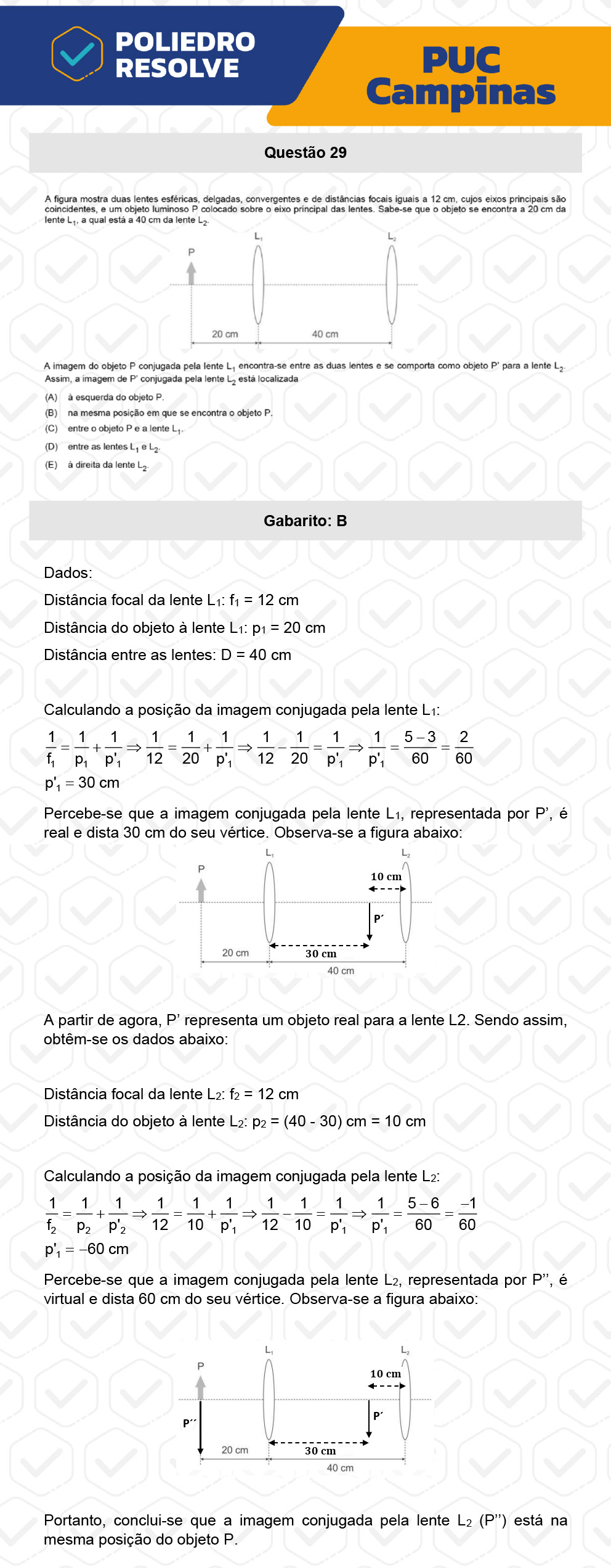 Questão 29 - Prova Geral e Medicina - PUC-Campinas 2023