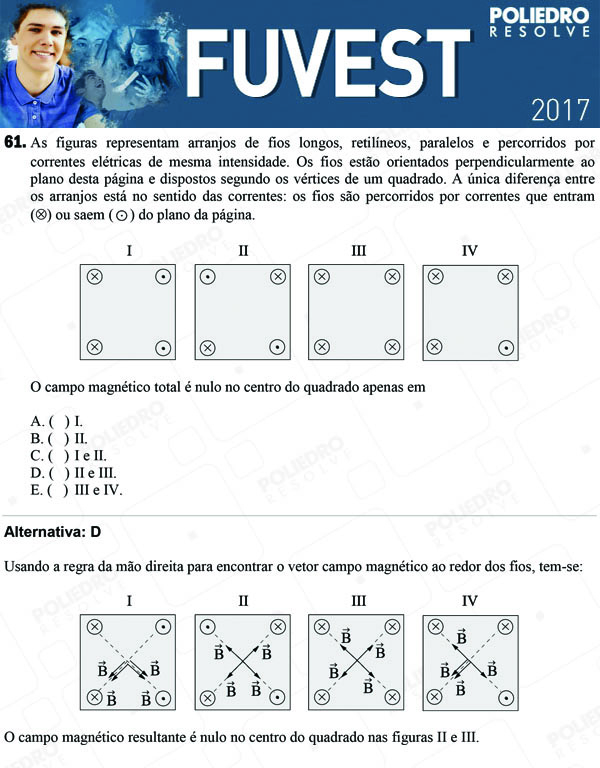 Questão 61 - 1ª Fase - FUVEST 2017