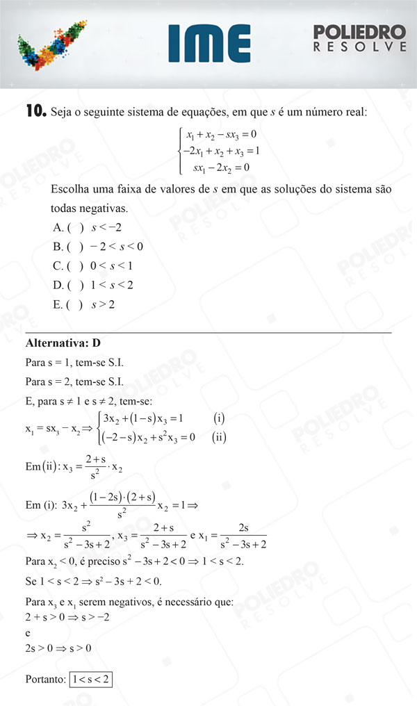 Questão 10 - 1ª Fase - IME 2018