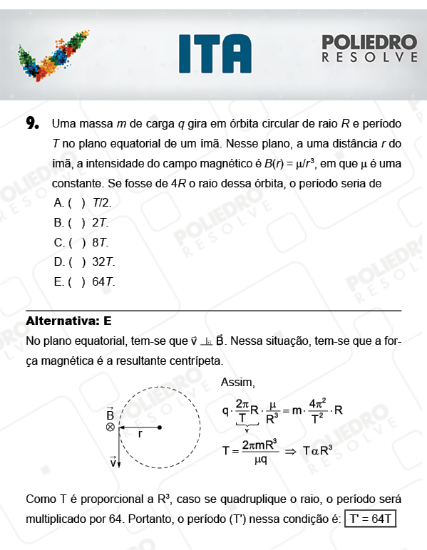 Questão 9 - Física - ITA 2018