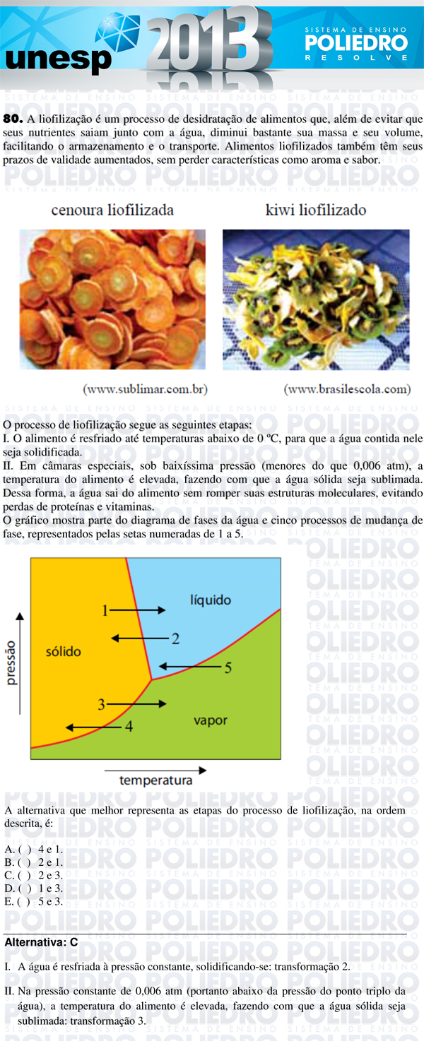 Questão 80 - 1ª Fase - UNESP 2013