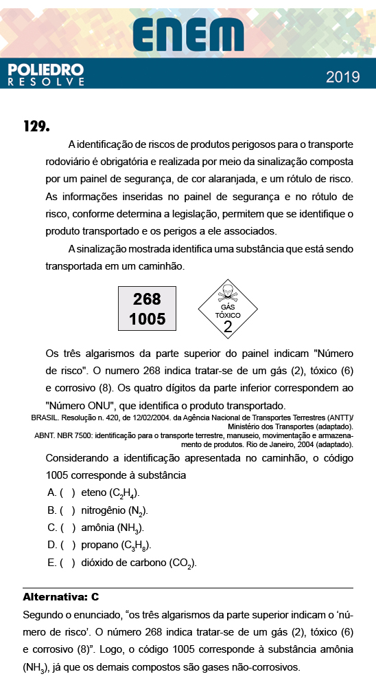 Questão 129 - 2º Dia - Prova ROSA - ENEM 2018