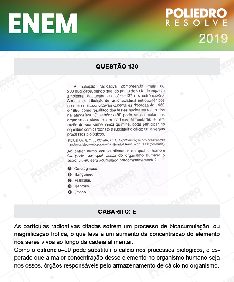 Questão 130 - 2º DIA - PROVA ROSA - ENEM 2019