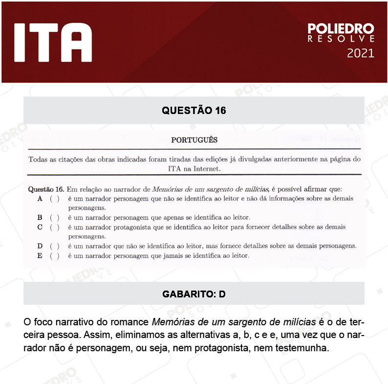 Questão 16 - 1ª Fase - ITA 2021