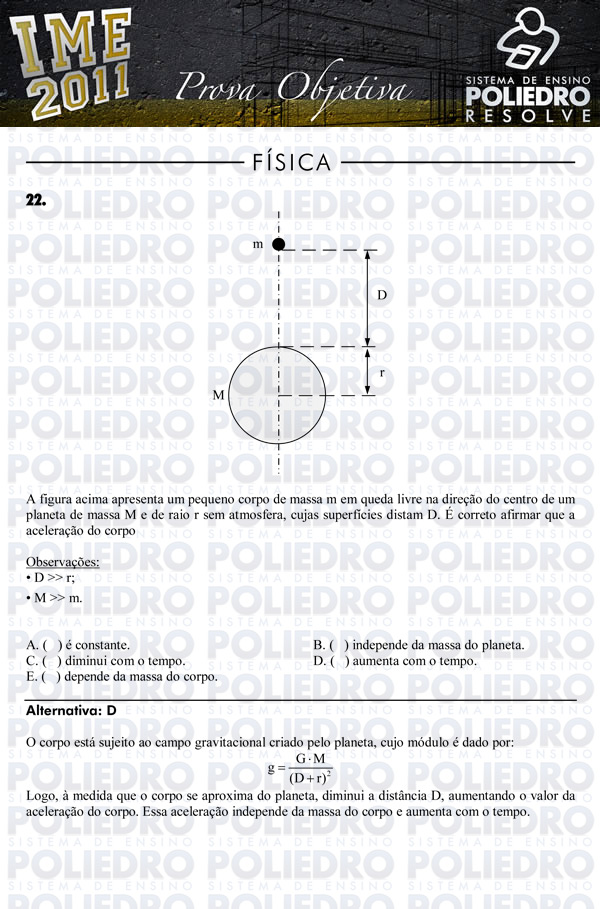 Questão 22 - Objetiva - IME 2011