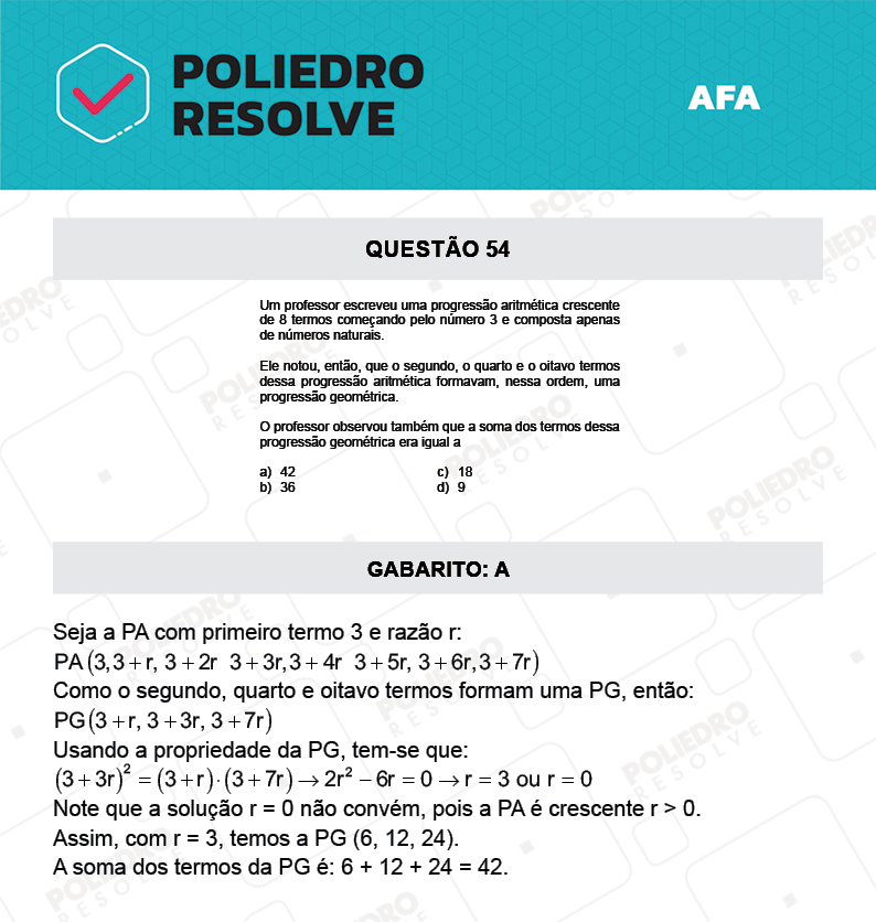 Questão 54 - Prova Modelo A - AFA 2022