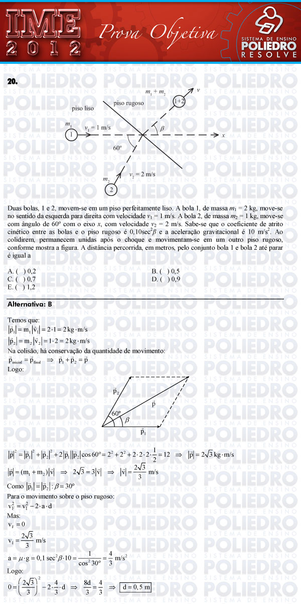 Questão 20 - Objetiva - IME 2012