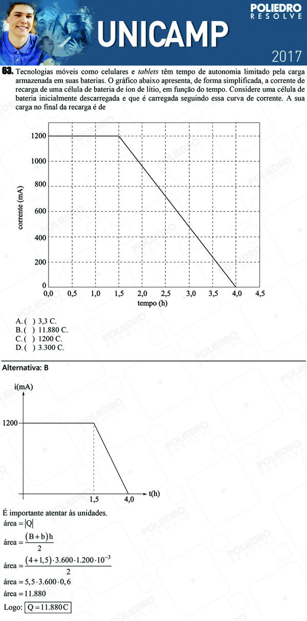 Questão 63 - 1ª Fase - UNICAMP 2017