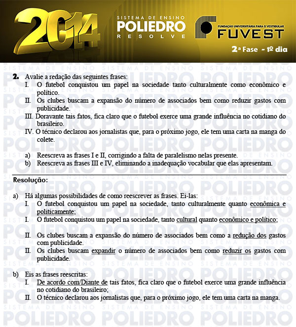 Dissertação 2 - 2ª Fase 1º Dia - FUVEST 2014