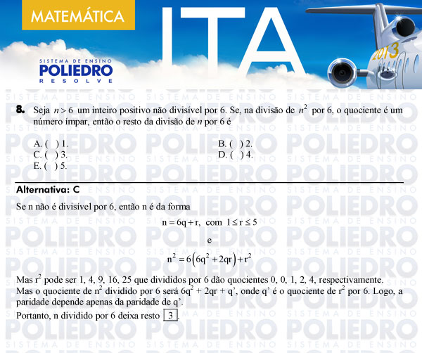 Questão 8 - Matemática - ITA 2013