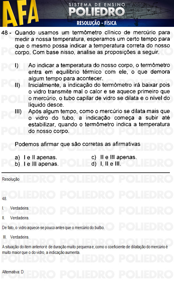 Questão 48 - Código 11 - AFA 2011