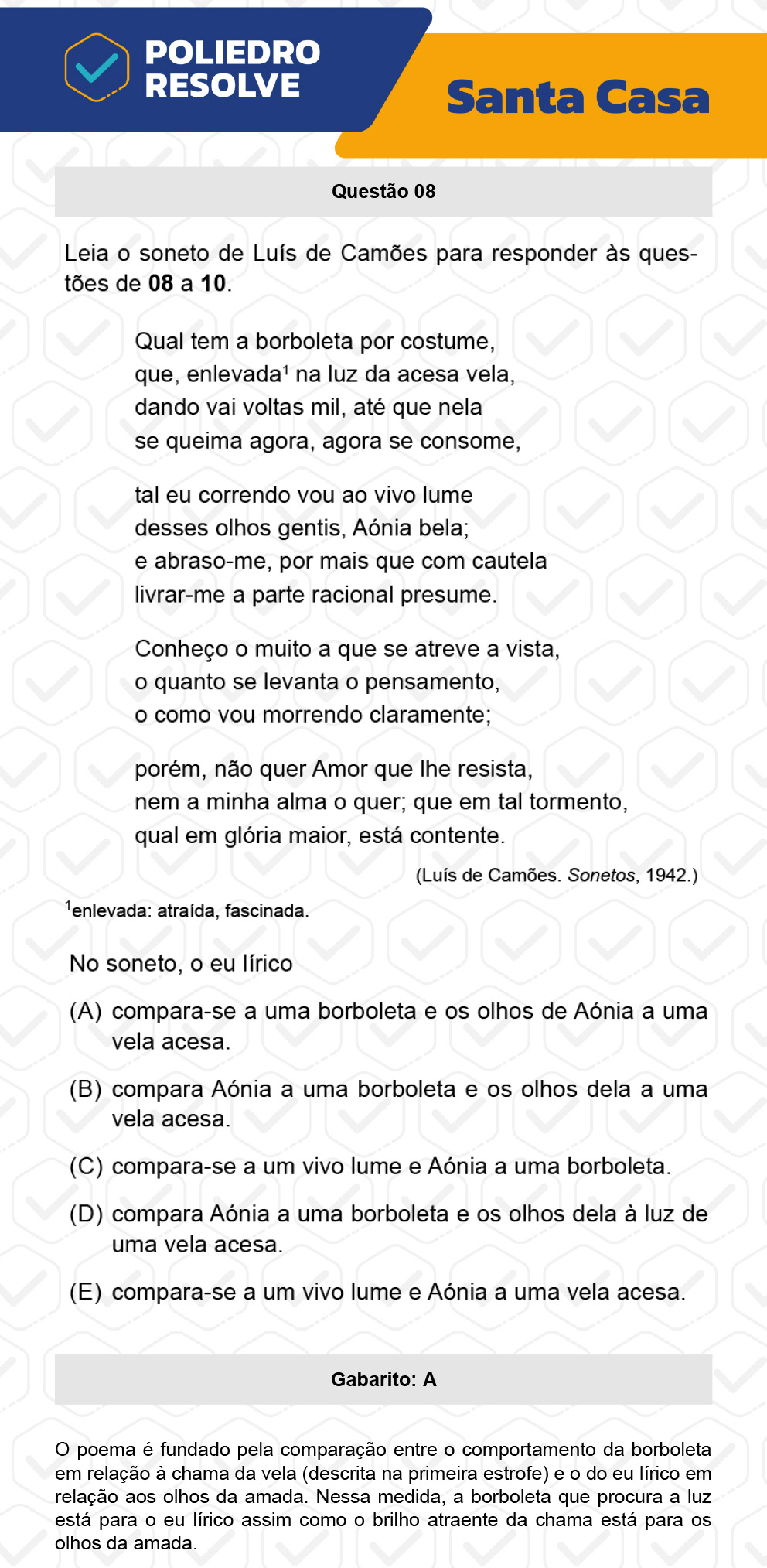 Questão 8 - 1º Dia - SANTA CASA 2023