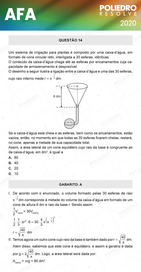 Questão 14 - Prova Modelo C - AFA 2020