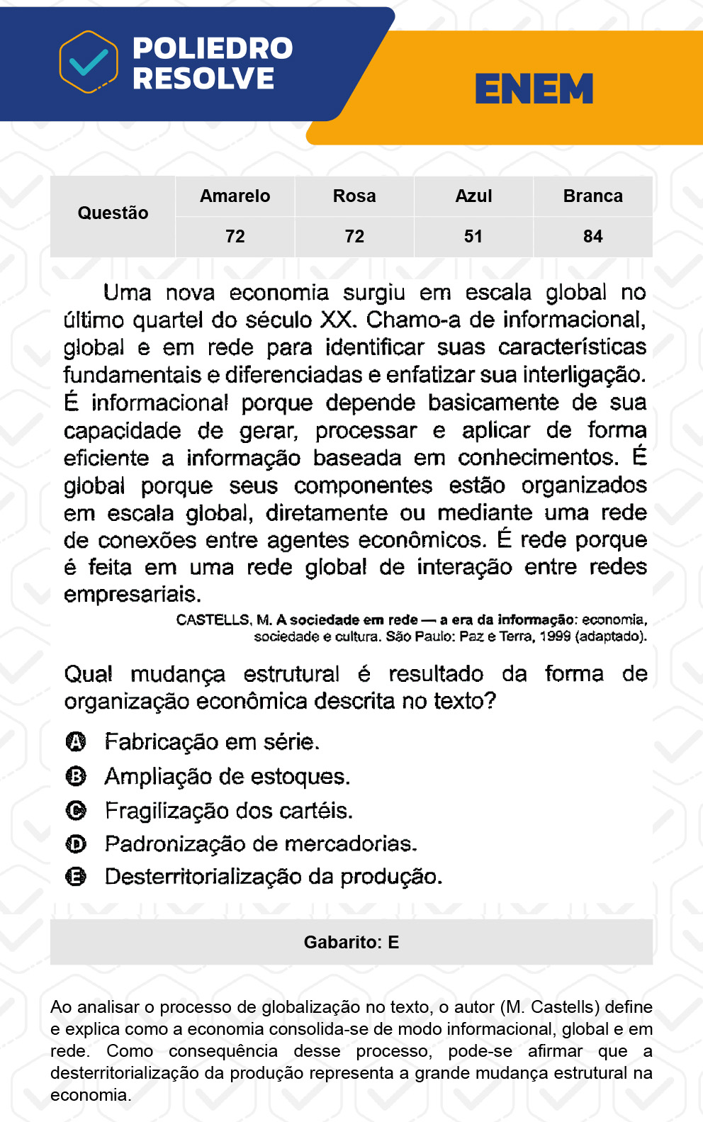 Questão 72 - 1º Dia - Prova Amarela - ENEM 2022