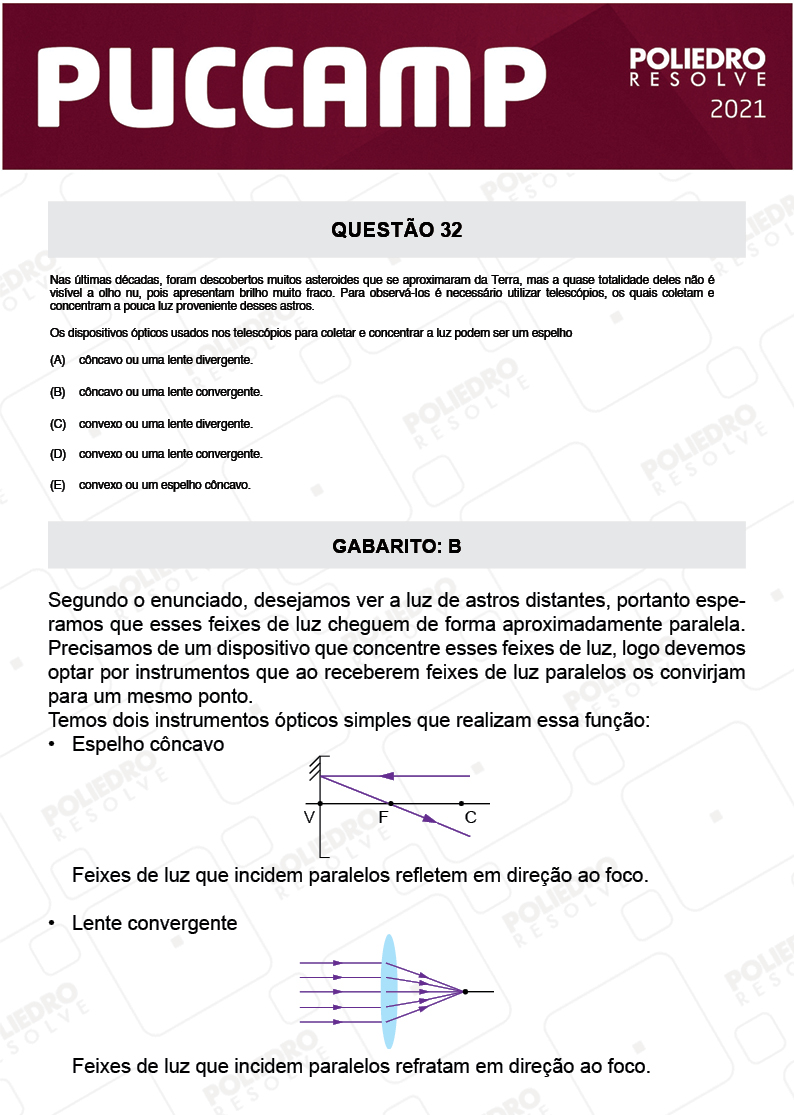 Questão 32 - Demais Cursos - PUC-Campinas 2021