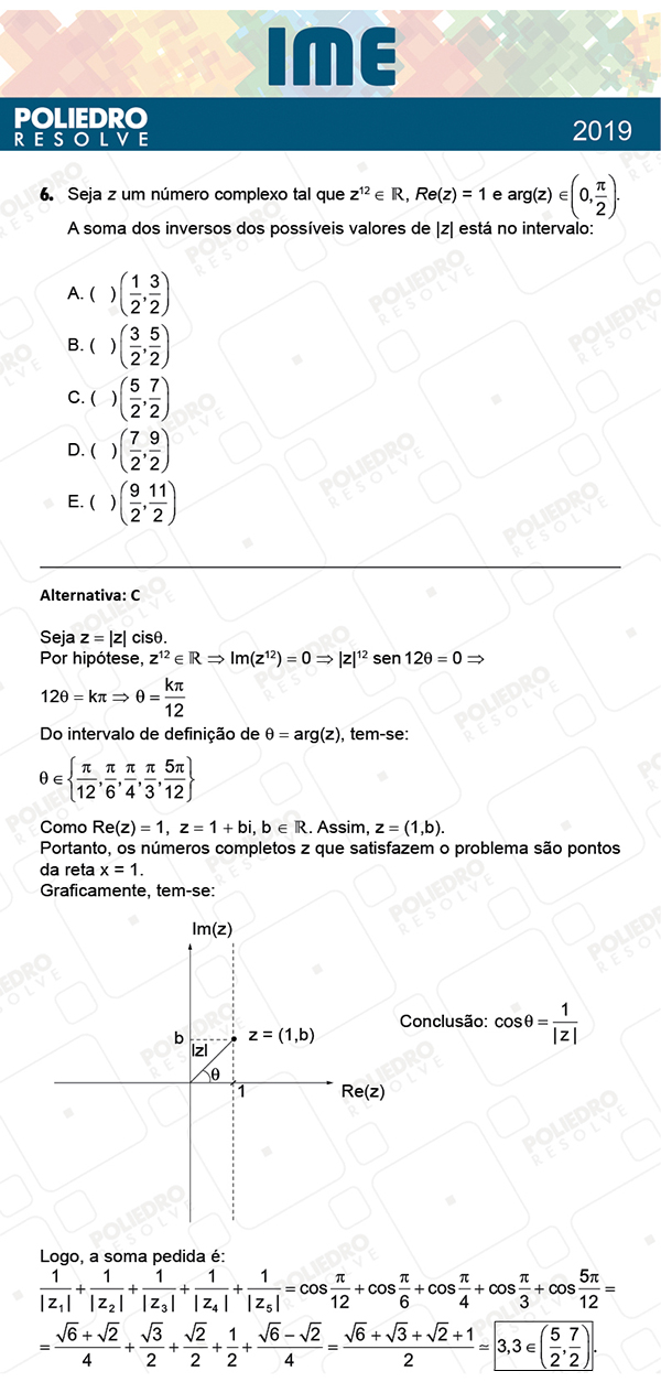 Questão 6 - 1ª Fase - IME 2019