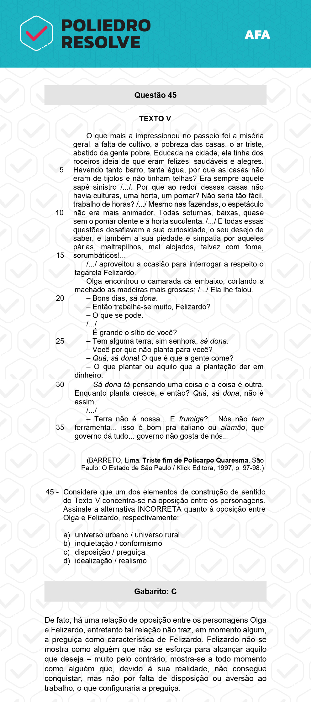 Questão 45 - Prova Modelo A - AFA 2023