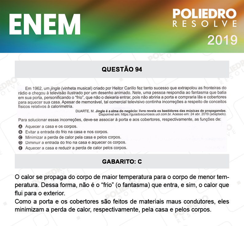 Questão 94 - 2º DIA - PROVA AZUL - ENEM 2019