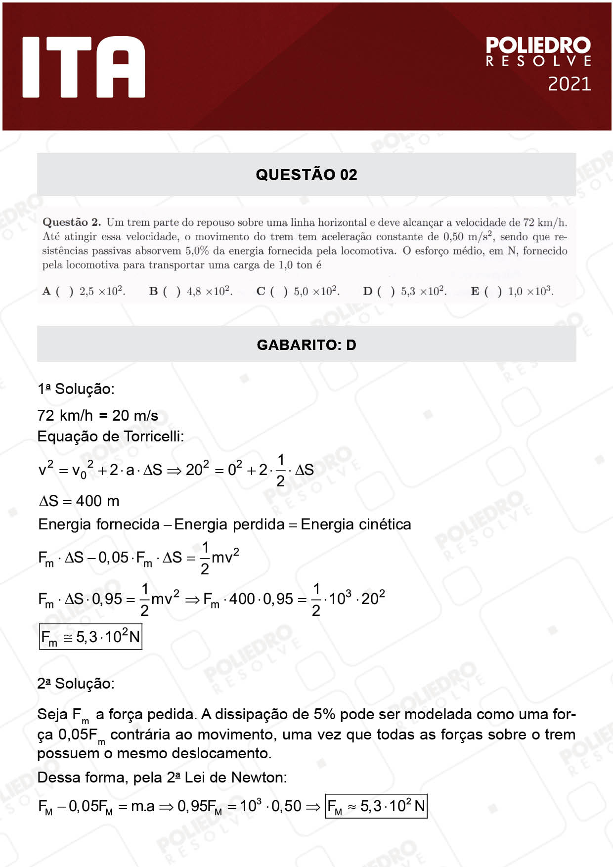 Questão 2 - 1ª Fase - ITA 2021