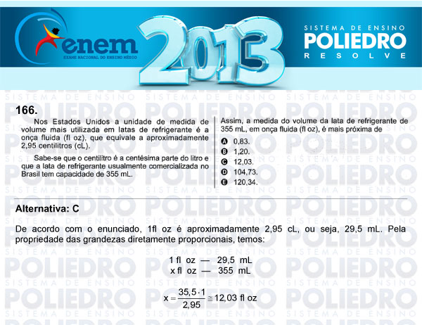 Questão 166 - Domingo (Prova Cinza) - ENEM 2013