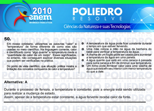 Questão 50 - Sábado (Prova azul) - ENEM 2010