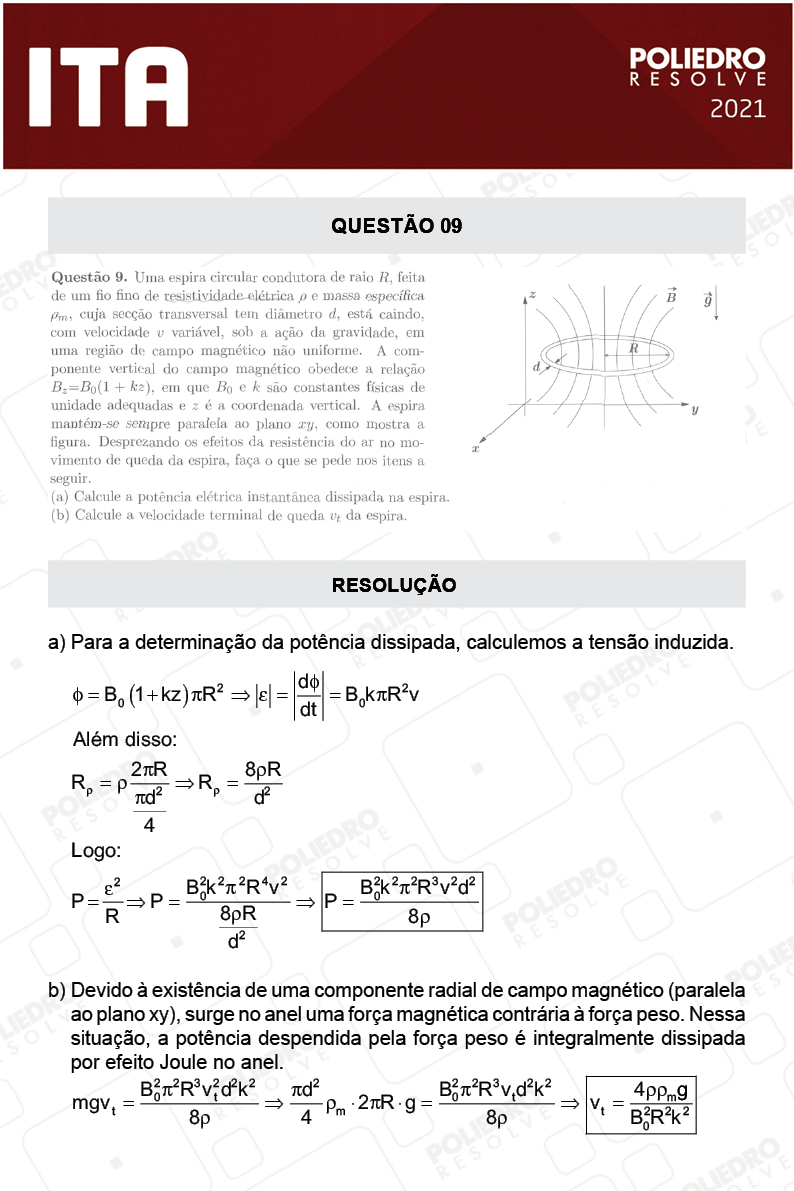 Dissertação 9 - 2ª Fase - 2º Dia - Fís/Red - ITA 2021