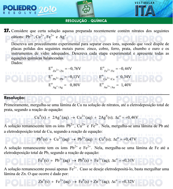 Dissertação 27 - Química - ITA 2010