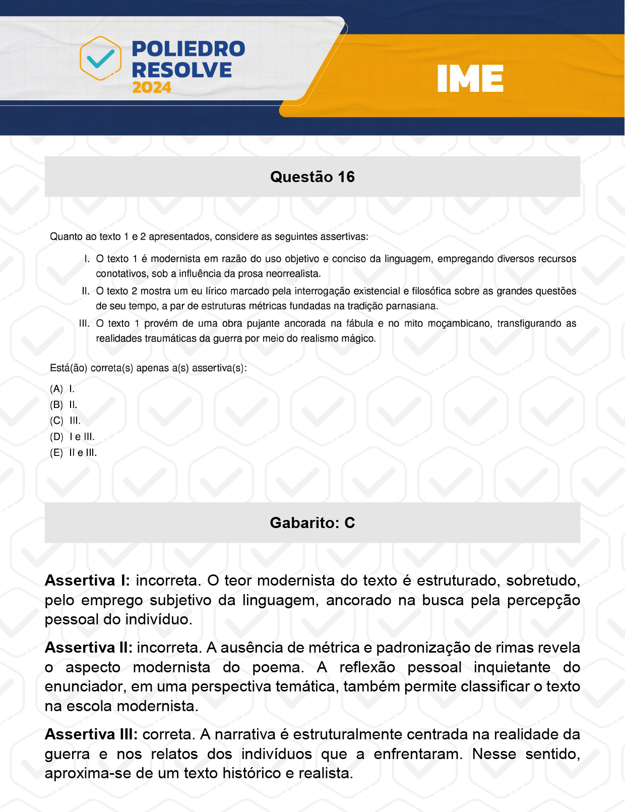 Questão 16 - 2ª Fase - 4º Dia - IME 2024