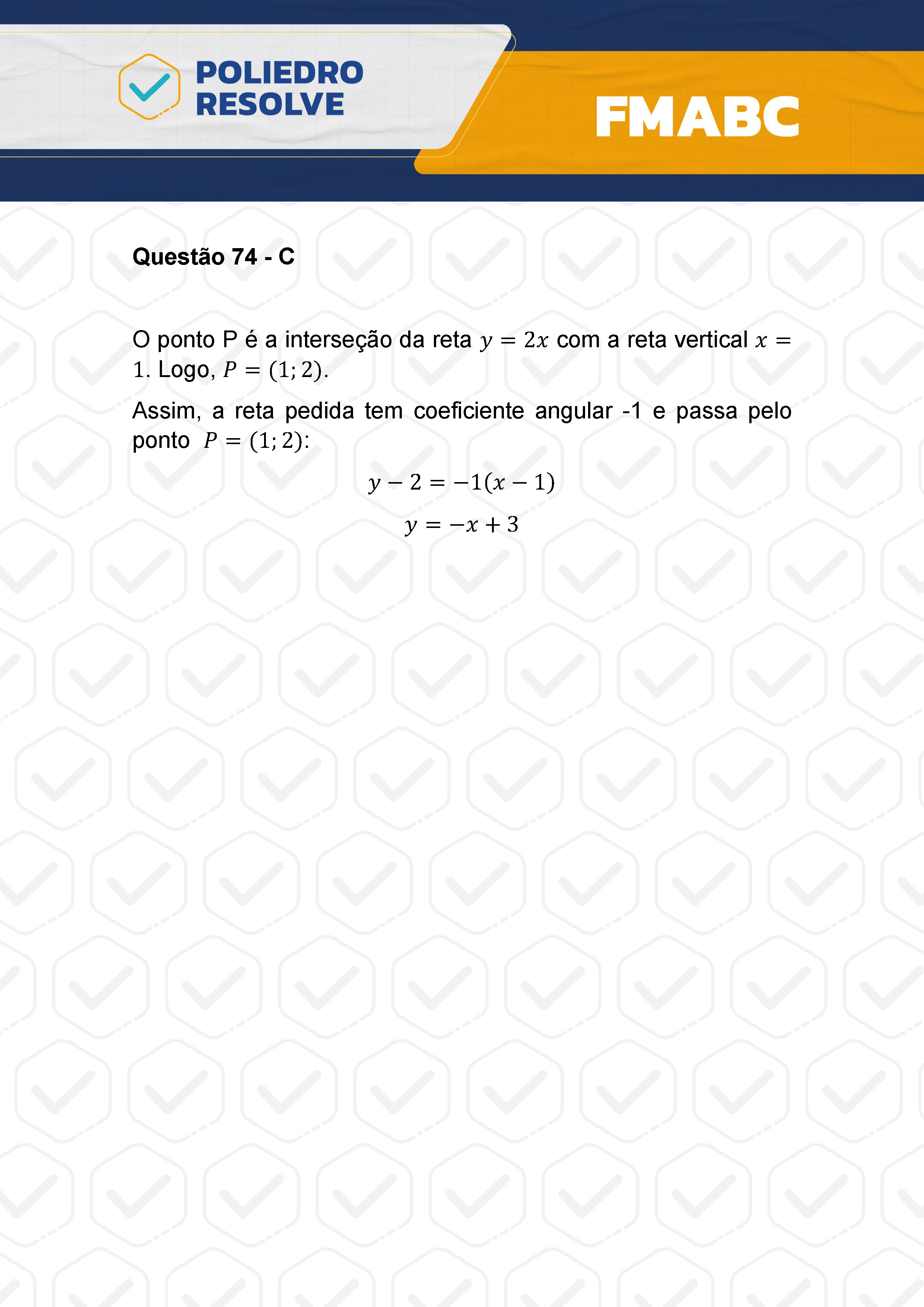 Questão 74 - Fase única - FMABC 2024