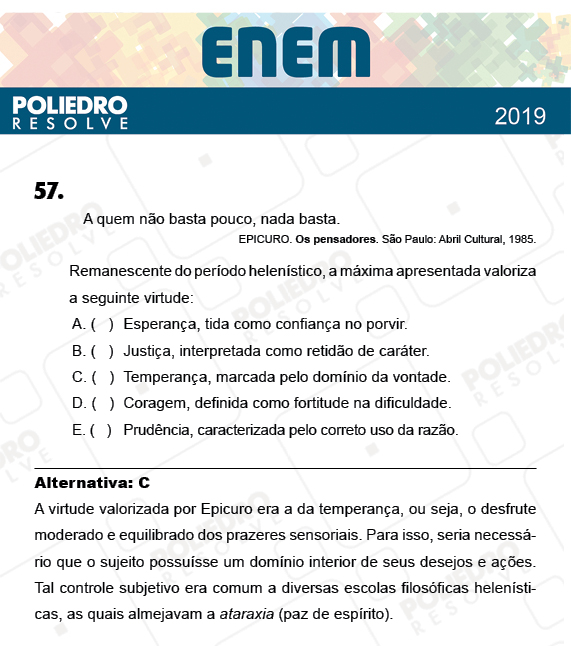 Questão 57 - 1º Dia - PROVA ROSA - ENEM 2018