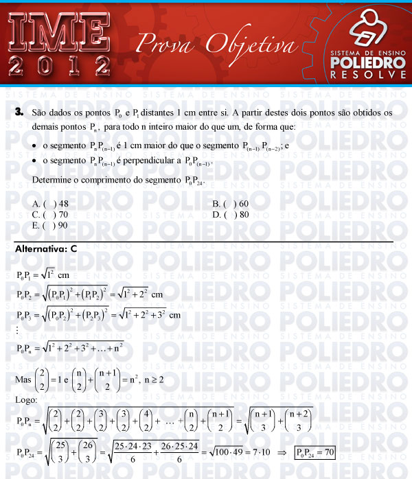 Questão 3 - Objetiva - IME 2012