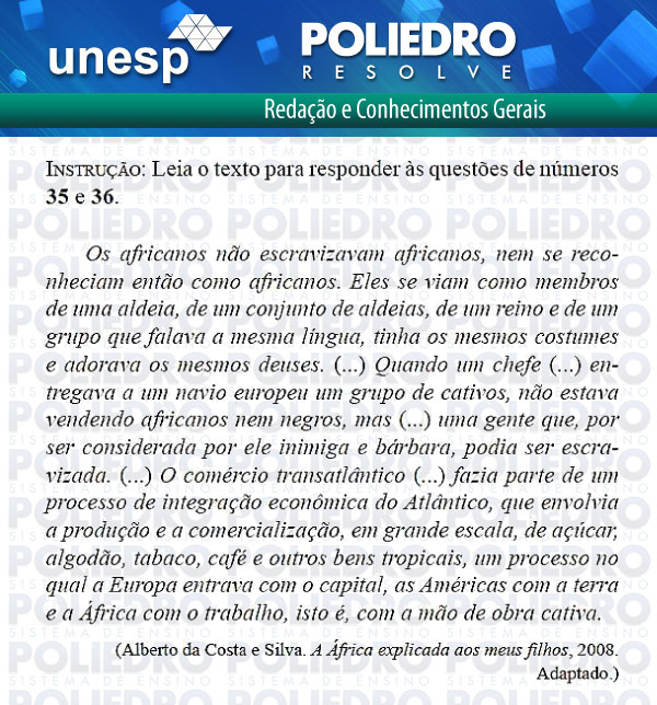 Texto 97 - 1ª Fase - UNESP 2012