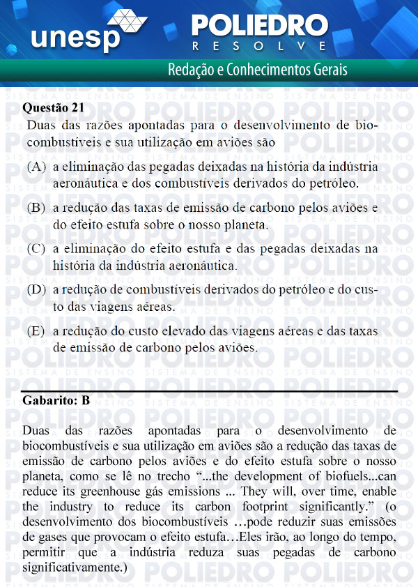 Questão 21 - 1ª Fase - UNESP 2012