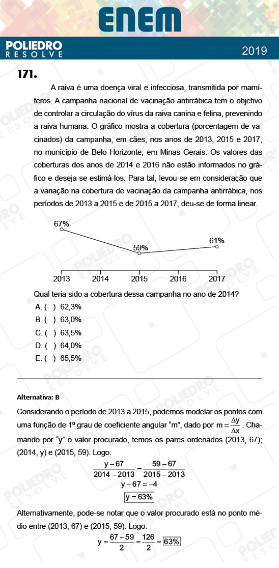 Questão 171 - 2º Dia - Prova CINZA - ENEM 2018