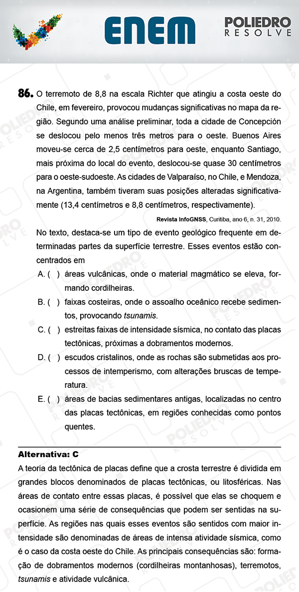 Questão 86 - 1º Dia (PROVA AZUL) - ENEM 2017