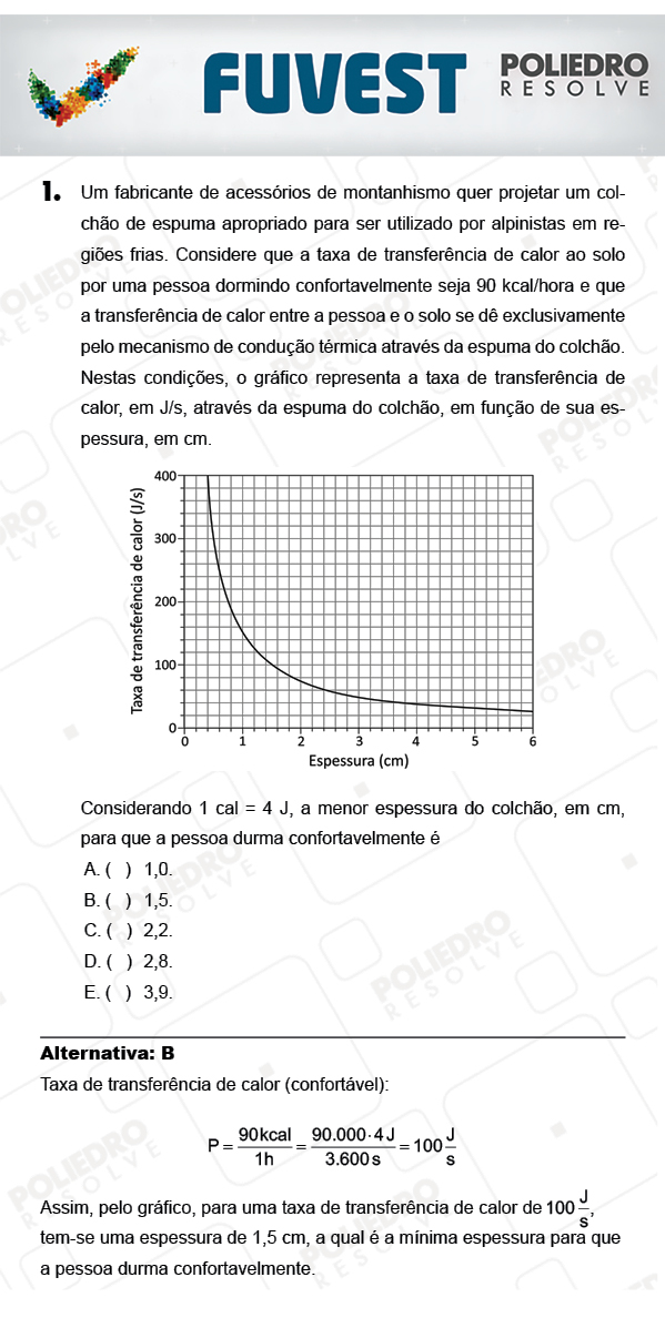 Questão 1 - 1ª Fase - PROVA V - FUVEST 2018