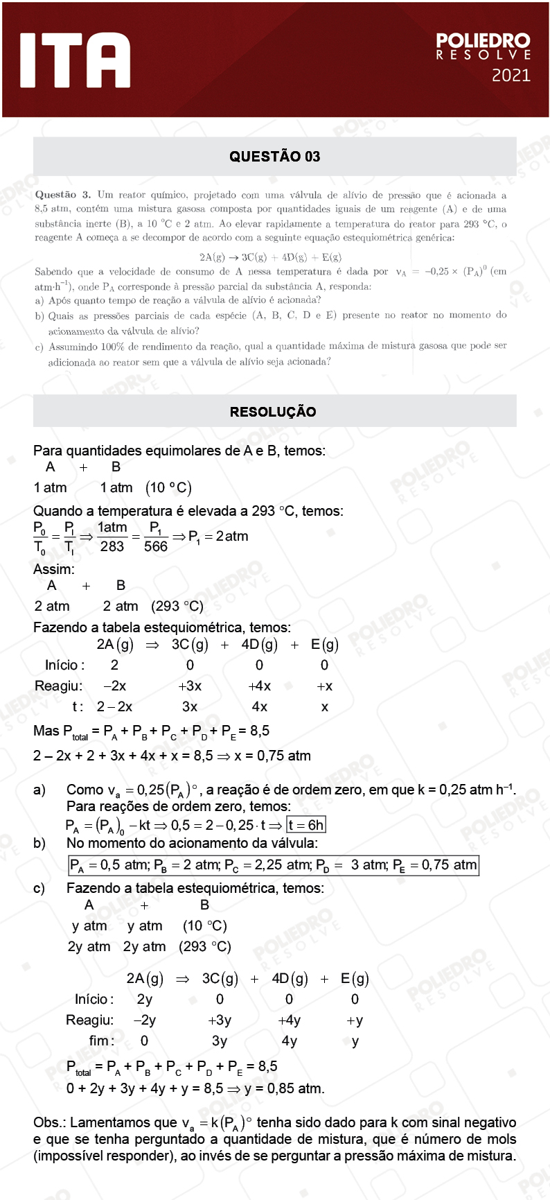 Dissertação 3 - 2ª Fase - 1º Dia - Mat/Quí - ITA 2021