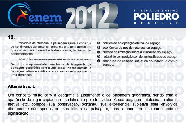 Questão 18 - Sábado (Prova azul) - ENEM 2012