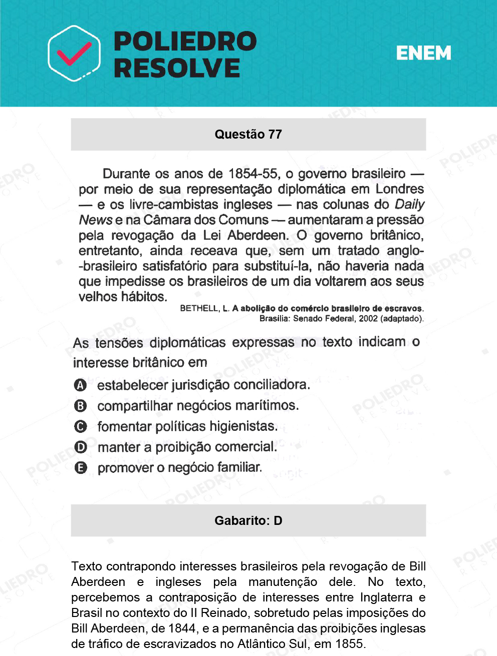 Questão 77 - 1º Dia - Prova Rosa - ENEM 2021