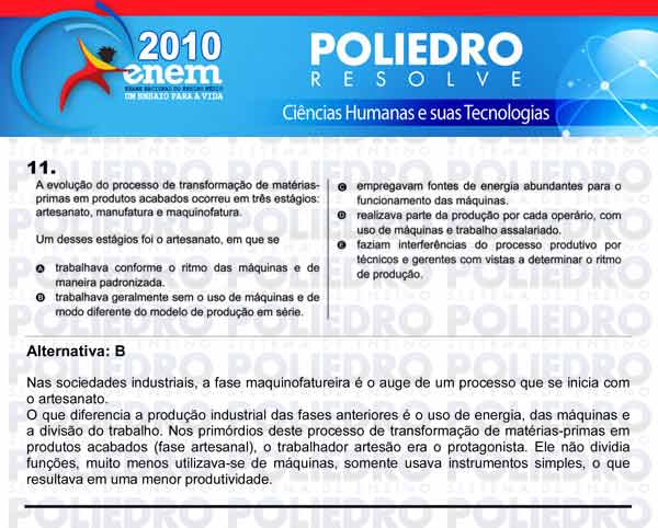 Questão 11 - Sábado (Prova azul) - ENEM 2010