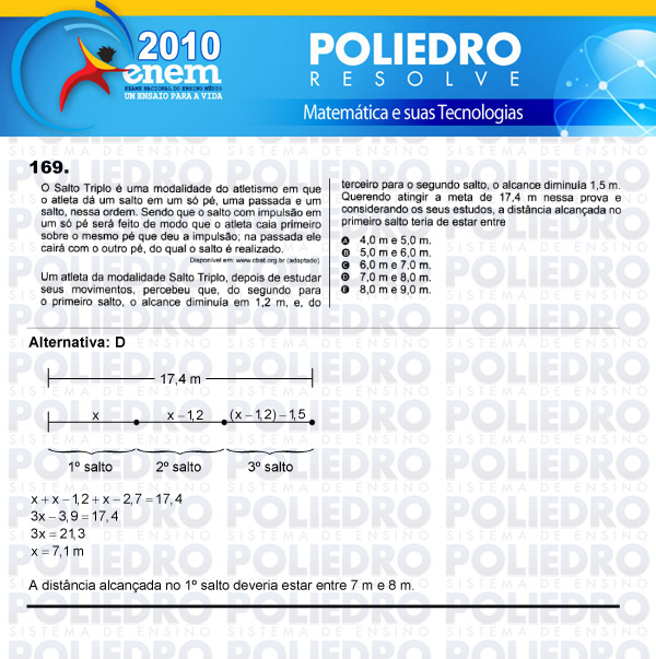 Questão 169 - Domingo (Prova rosa) - ENEM 2010