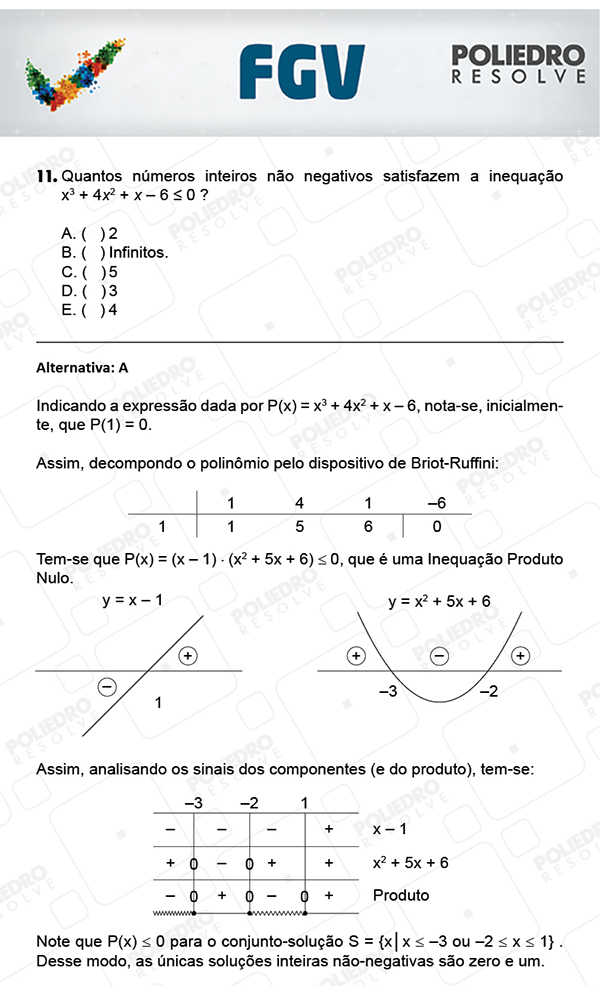 Questão 11 - Objetivas - FGV 2018