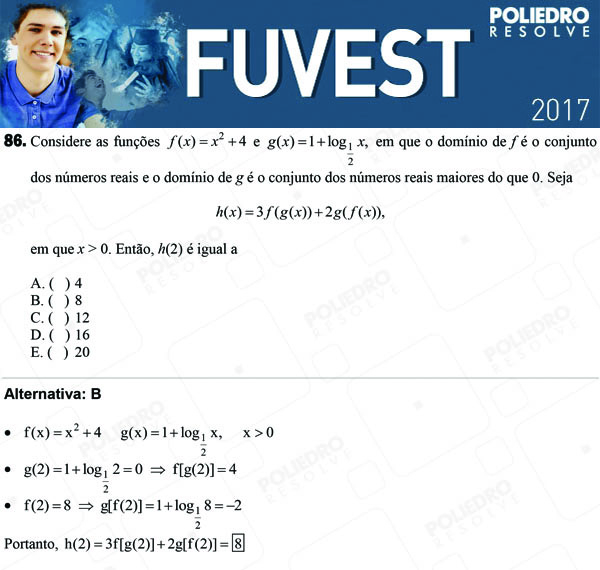 Questão 86 - 1ª Fase - FUVEST 2017