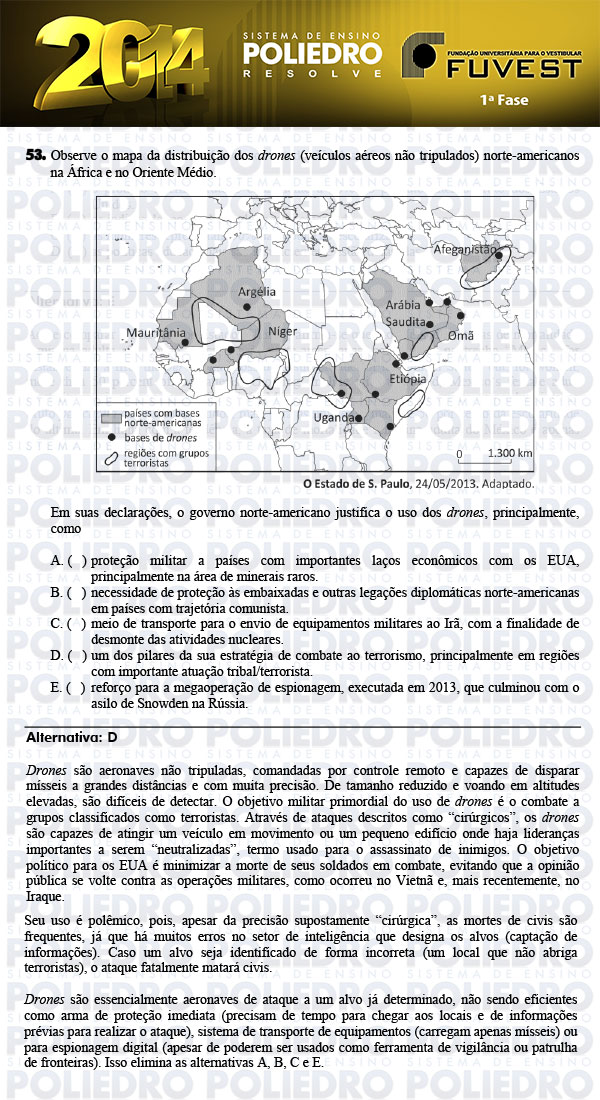 Questão 53 - 1ª Fase - FUVEST 2014