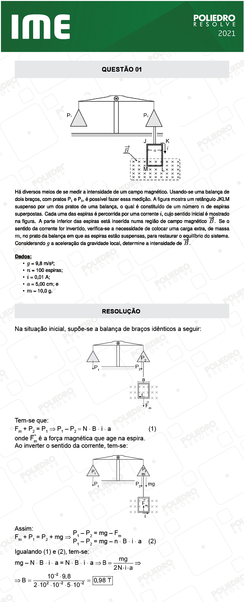 Dissertação 1 - 2ª Fase - Física - IME 2021